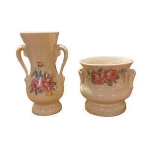 ROYAL COPLEY Pottery Vase and Pedestal Planter